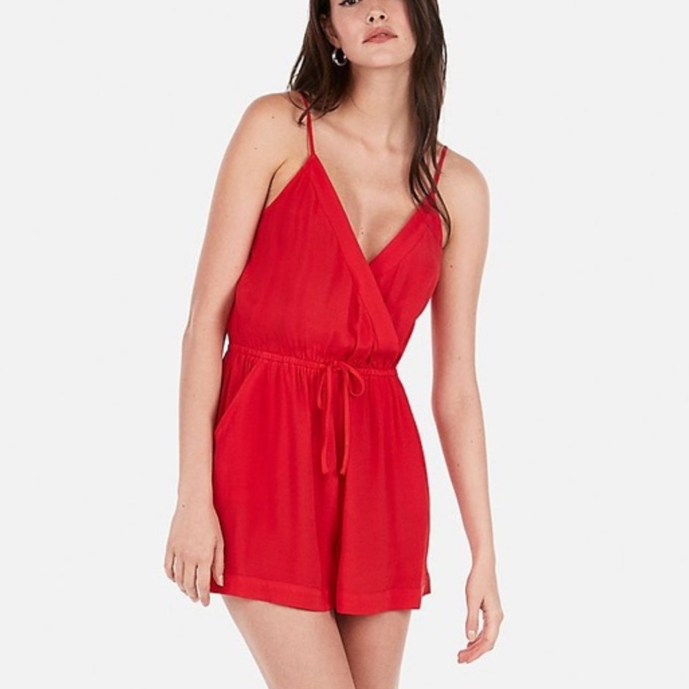 Express Red Romper with Pockets Size: Small